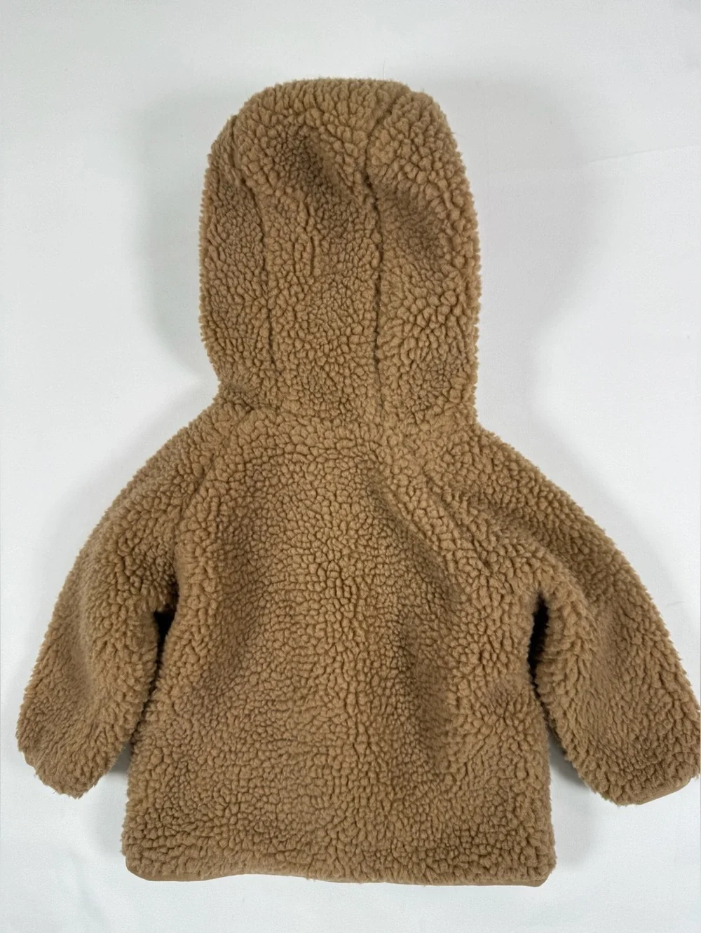 PRIMARK Baby Teddy Fleece Hooded Jacket Tan Brown Sherpa Zip‎ Up 3-6M